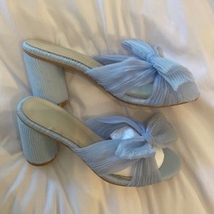 New light blue bow heels